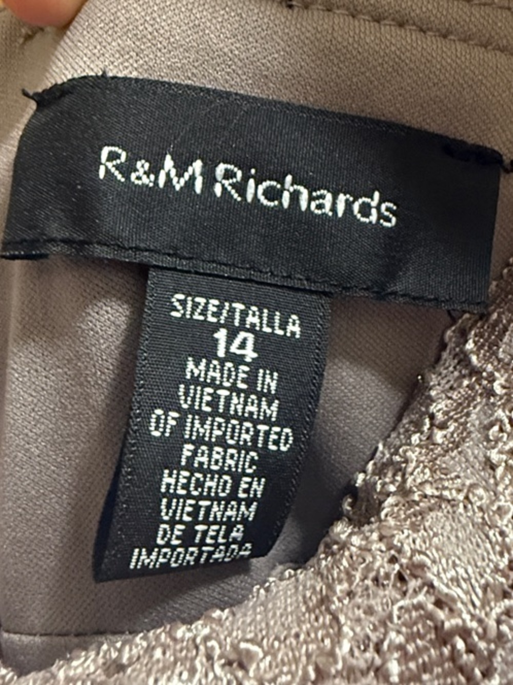 R&M Richards Mauve Lace Bodice Formal Dress - Picture 3 of 4